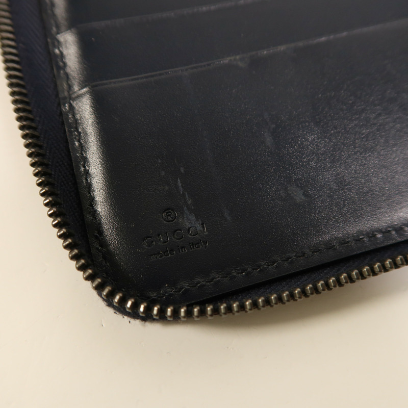 GUCCI 牛皮皮革Guccissima Long Wallet銀扣長錢包-5