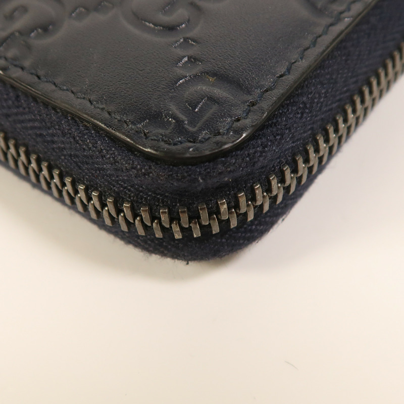 GUCCI 牛皮皮革Guccissima Long Wallet銀扣長錢包-10