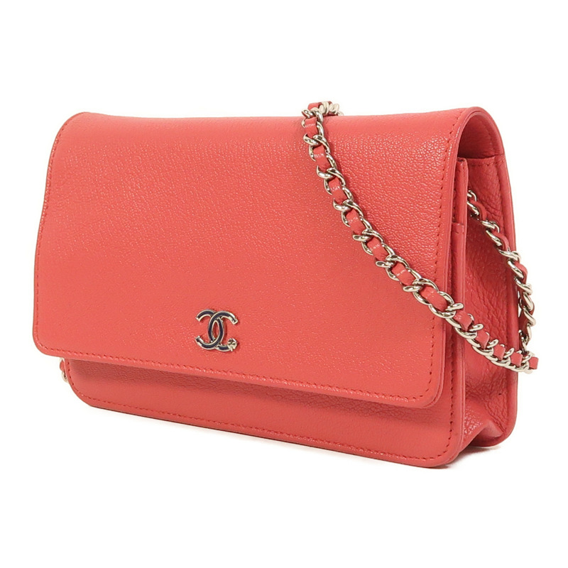 CHANEL 牛皮皮革WOC Wallet On Chain鏈帶肩背袋-2