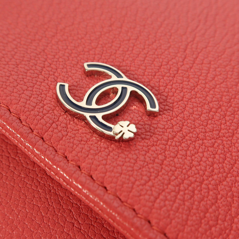 CHANEL 牛皮皮革WOC Wallet On Chain鏈帶肩背袋-9