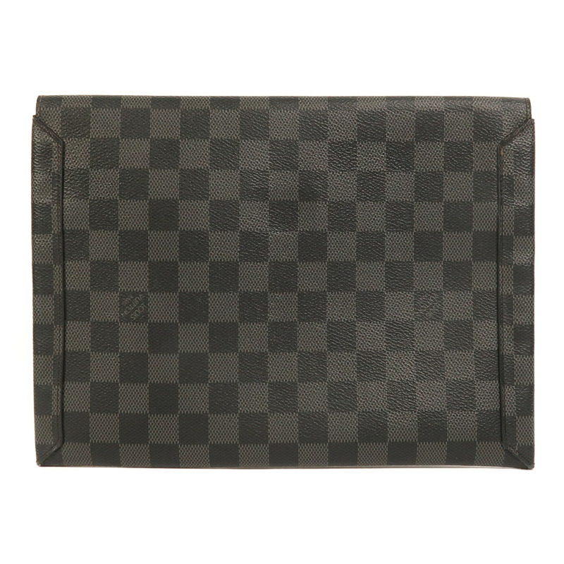 LOUIS VUITTON Damier Graphite Alpha Triple銀扣手拿包-1