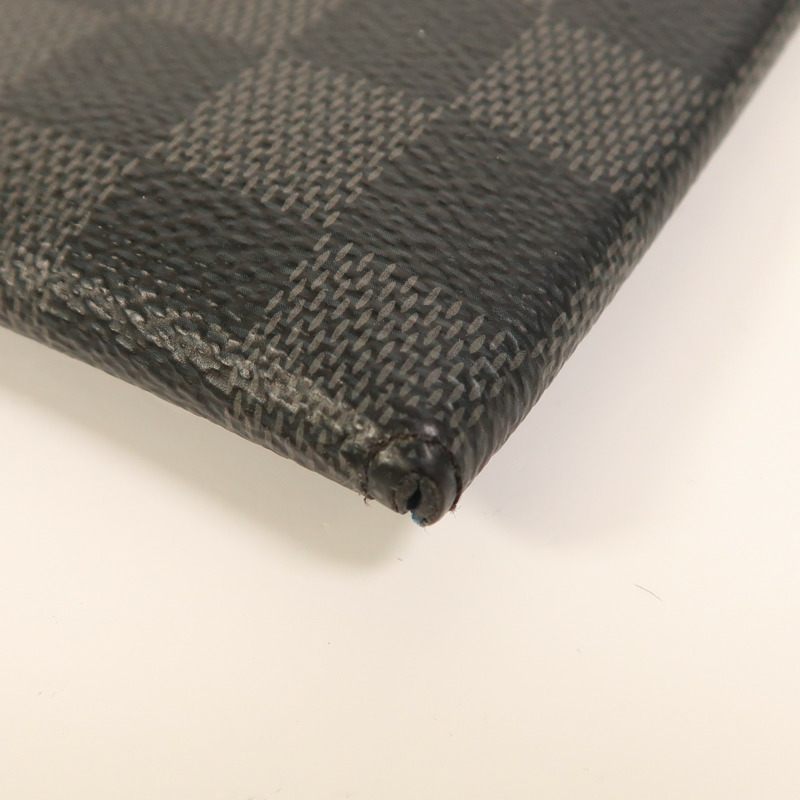 LOUIS VUITTON Damier Graphite Alpha Triple銀扣手拿包-7