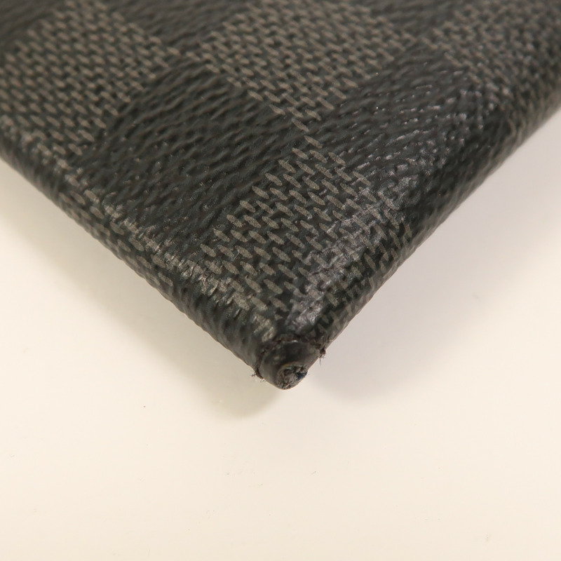 LOUIS VUITTON Damier Graphite Alpha Triple銀扣手拿包-8