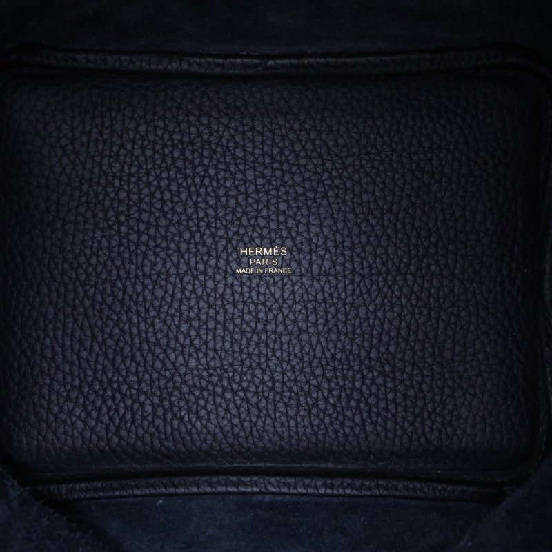 HERMES Picotin18菜籃子3Y軟呢色TC皮U刻金扣肩背包-2