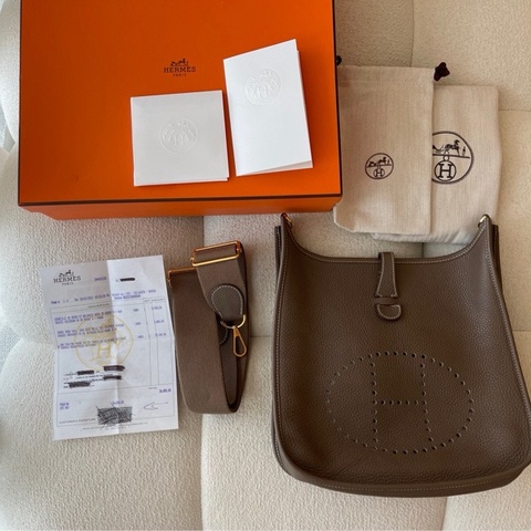 愛馬仕Hermes Evelyne29 大象灰 99新 全配