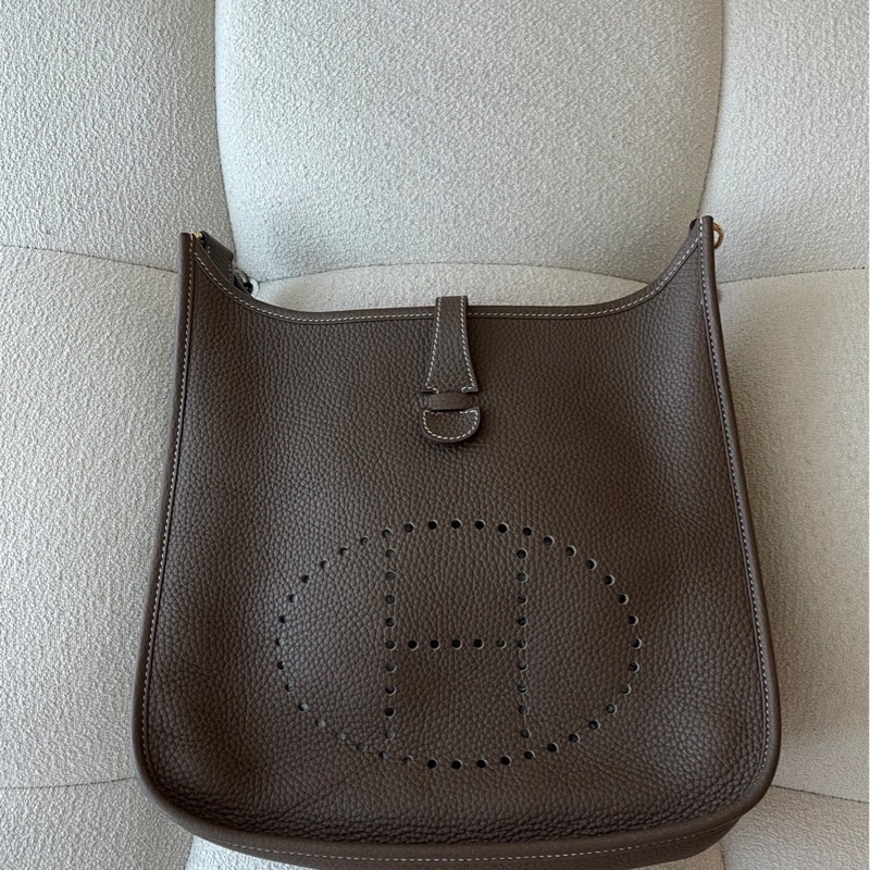 愛馬仕Hermes Evelyne29 大象灰 99新 附贈短背帶-1