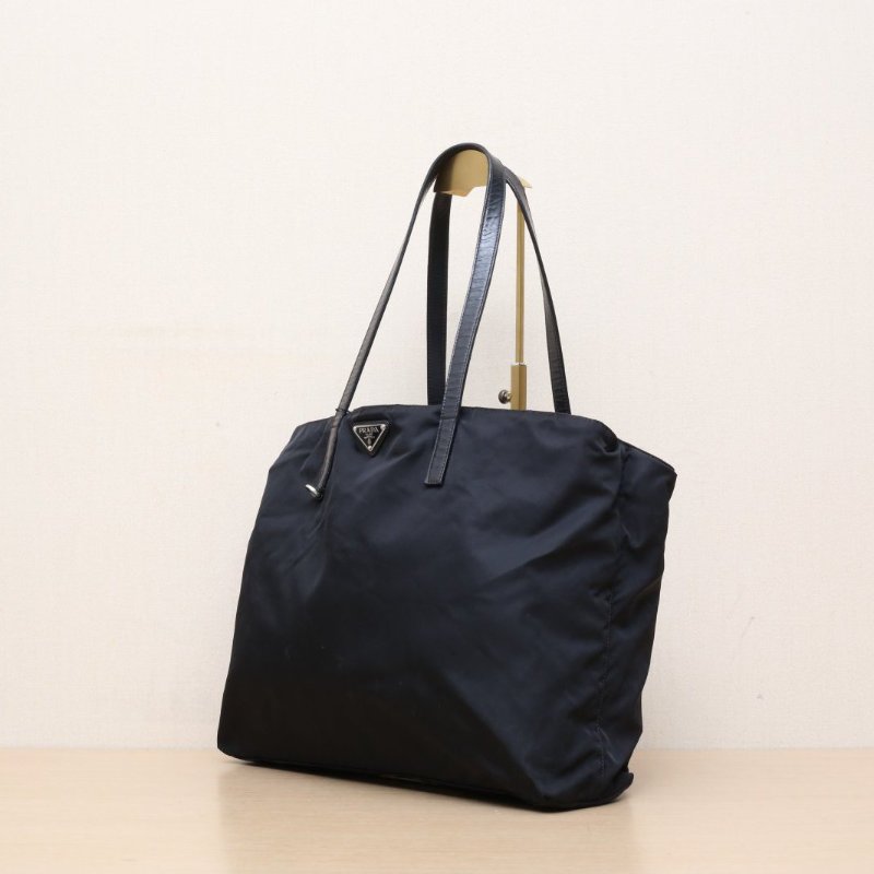 PRADA 黑色尼龍中古降落傘手提托特包肩背包-3
