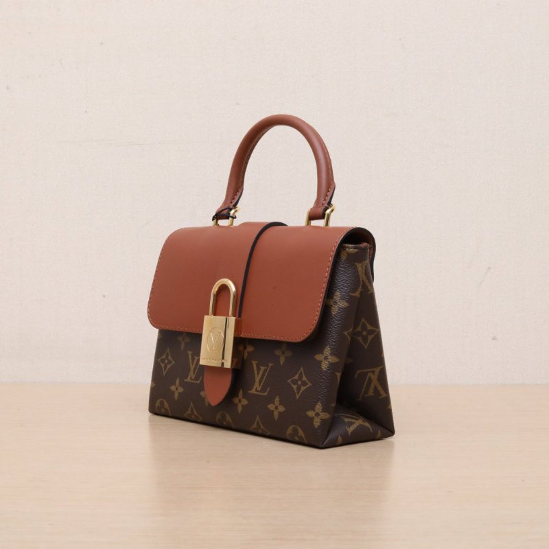 LOUIS VUITTON LockyBB鎖頭包PVC金扣2020焦糖色老花肩背包-4