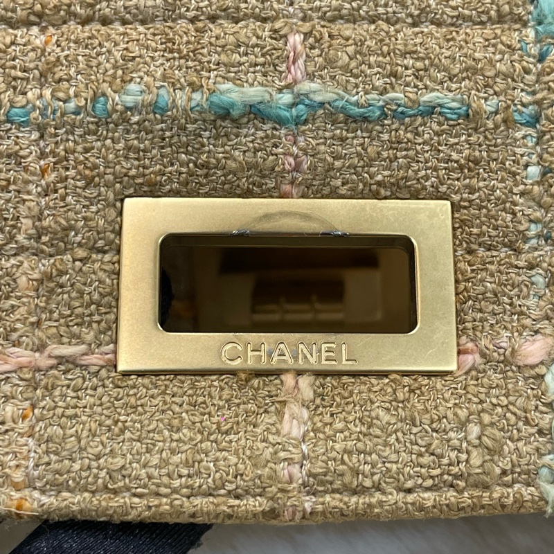 Chanel Tweet軟呢布拼紫色皮革2.55斜背包 XB988-19