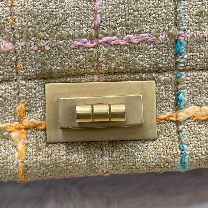 Chanel Tweet軟呢布拼紫色皮革2.55斜背包 XB988-21