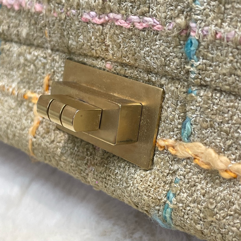 Chanel Tweet軟呢布拼紫色皮革2.55斜背包 XB988-23