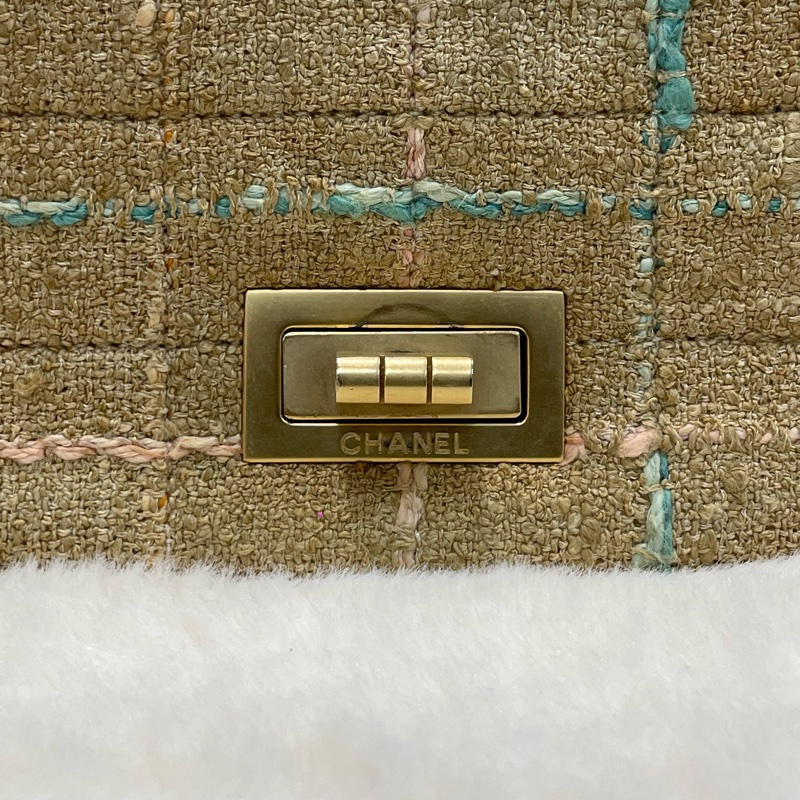 Chanel Tweet軟呢布拼紫色皮革2.55斜背包 XB988-41