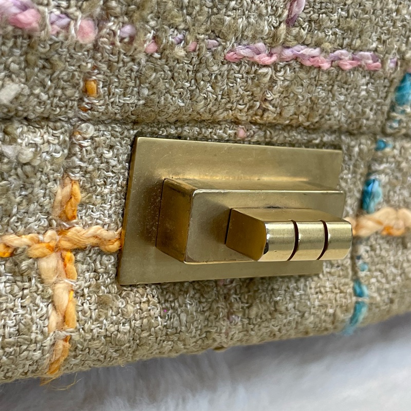 Chanel Tweet軟呢布拼紫色皮革2.55斜背包 XB988-45