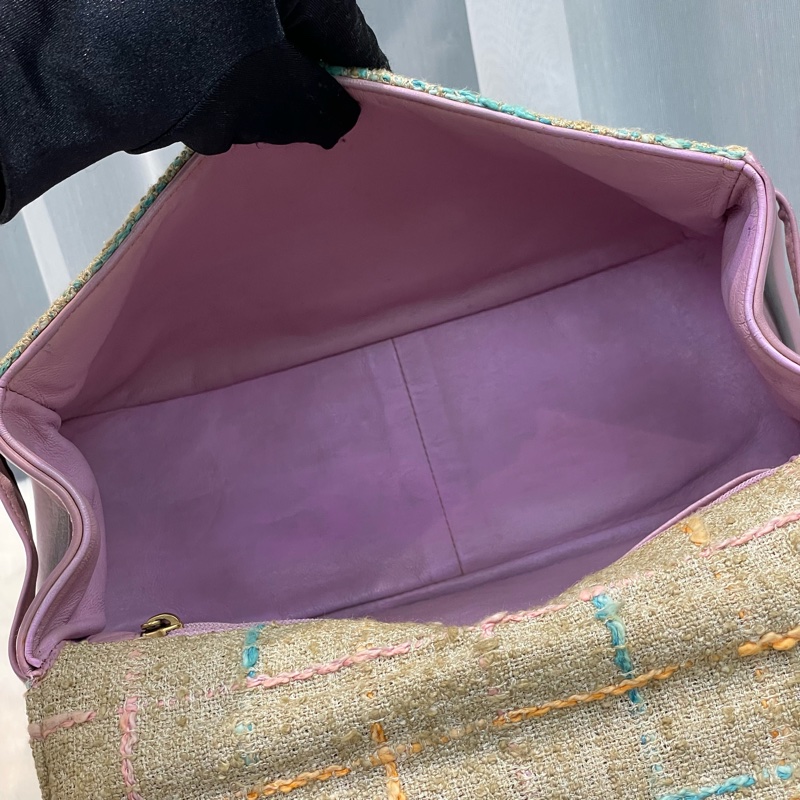 Chanel Tweet軟呢布拼紫色皮革2.55斜背包 XB988-52