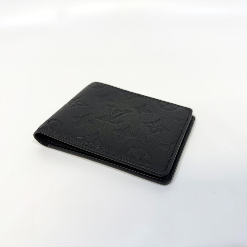 LV黑牛皮壓紋shadow對開短夾M62901-2