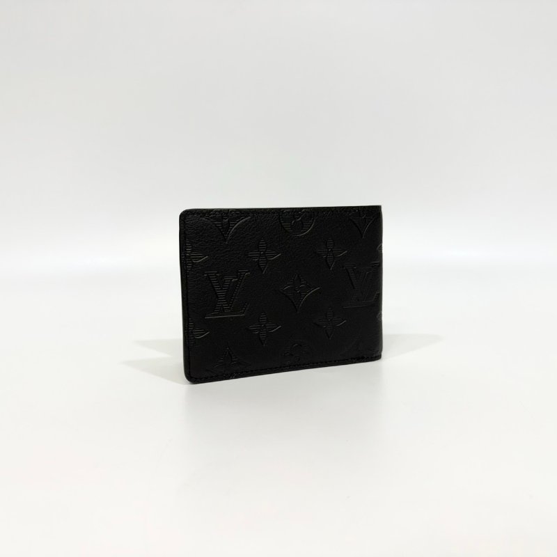 LV黑牛皮壓紋shadow對開短夾M62901-3