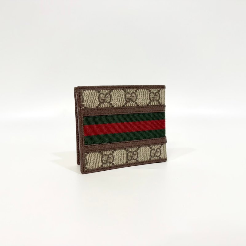 GUCCI Ophidia綠紅綠織帶對開短夾 597606-1