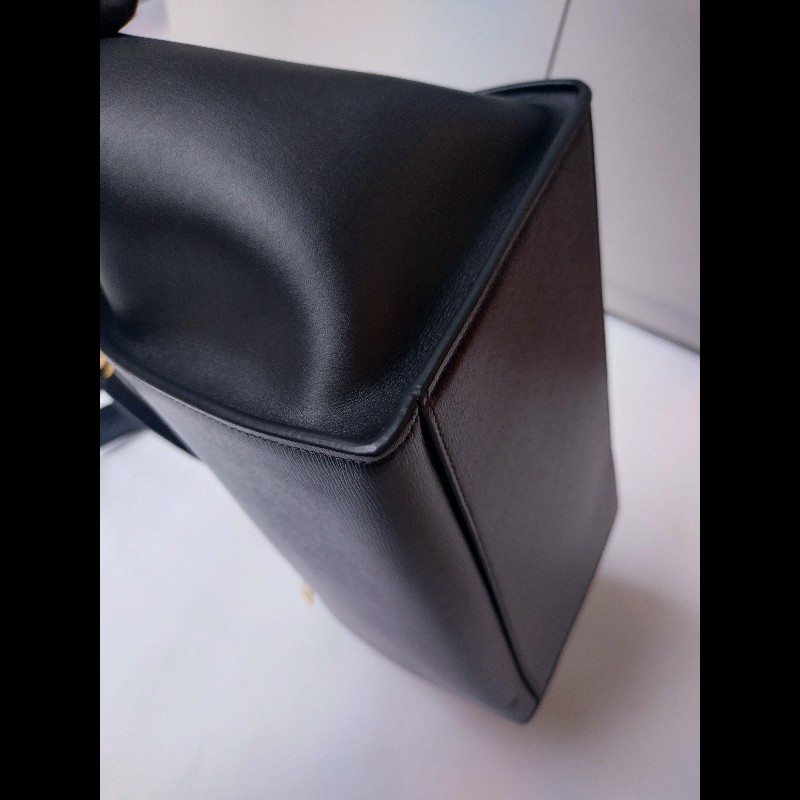 Celine 黑皮金釦兩用包 鞦韆包 28-9