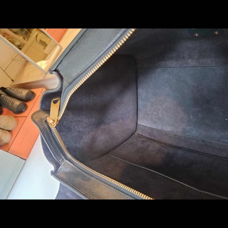 Celine 黑皮金釦兩用包 鞦韆包 28-15