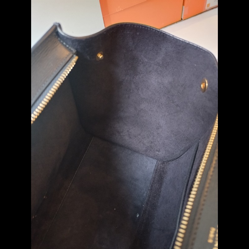 Celine 黑皮金釦兩用包 鞦韆包 28-19