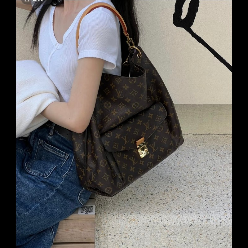 LV metis 泫雅同款hobo傳統老花大肩側包-17