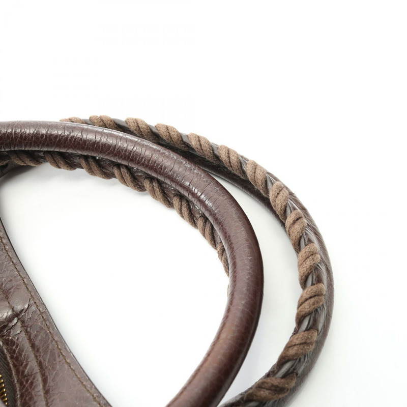 BALENCIAGA Giant City 手提包,棕色皮革,二手女款-6