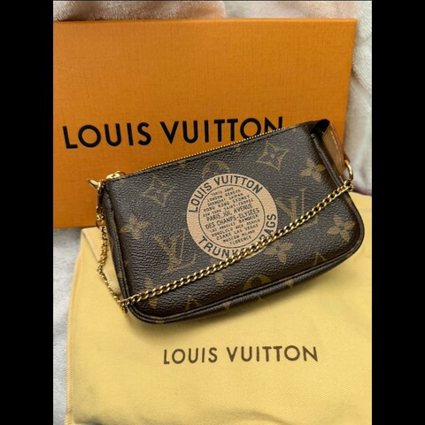 LV 傳統老花小麻將包9.8新