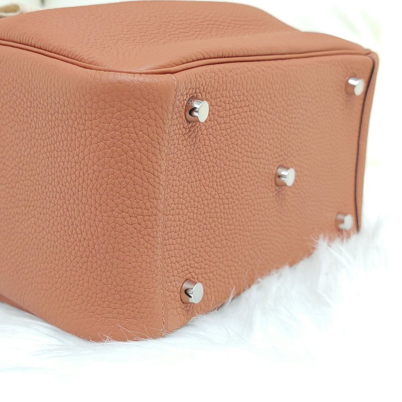 Hermès 愛馬仕 Lindy26 Togo 9J火焰橙 銀扣 W刻 大全套-7