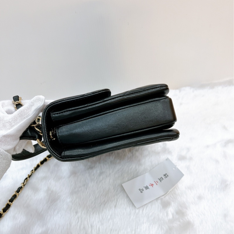 莉亞精品♡Chanel A92236 Trendy cc 手把斜背包 黑金 二手-11