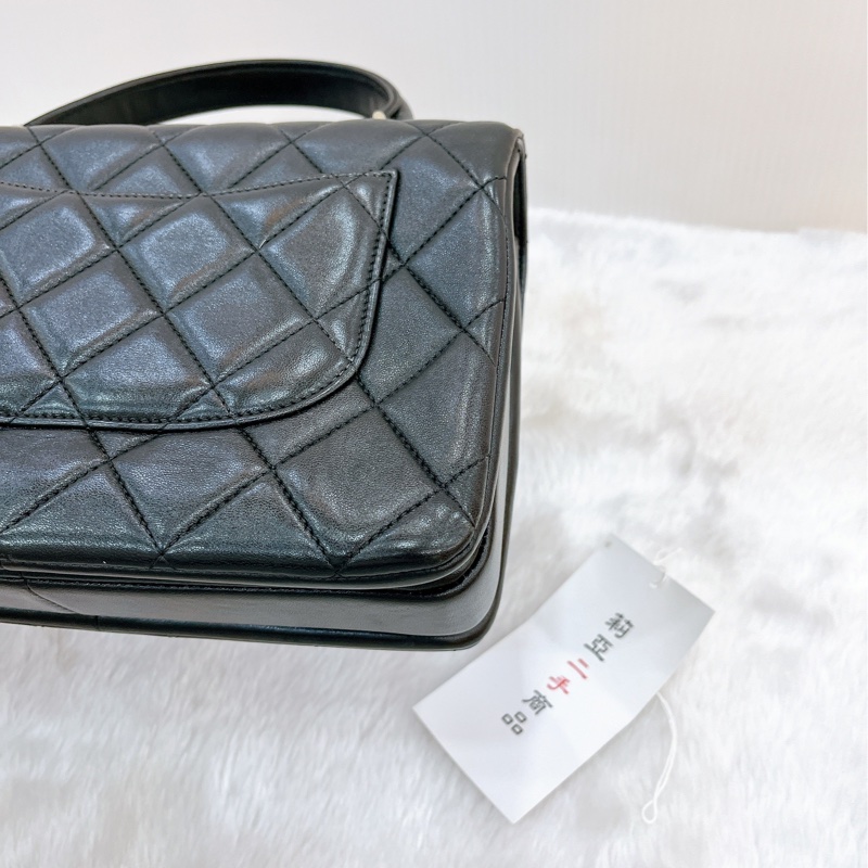 莉亞精品♡Chanel A92236 Trendy cc 手把斜背包 黑金 二手-12
