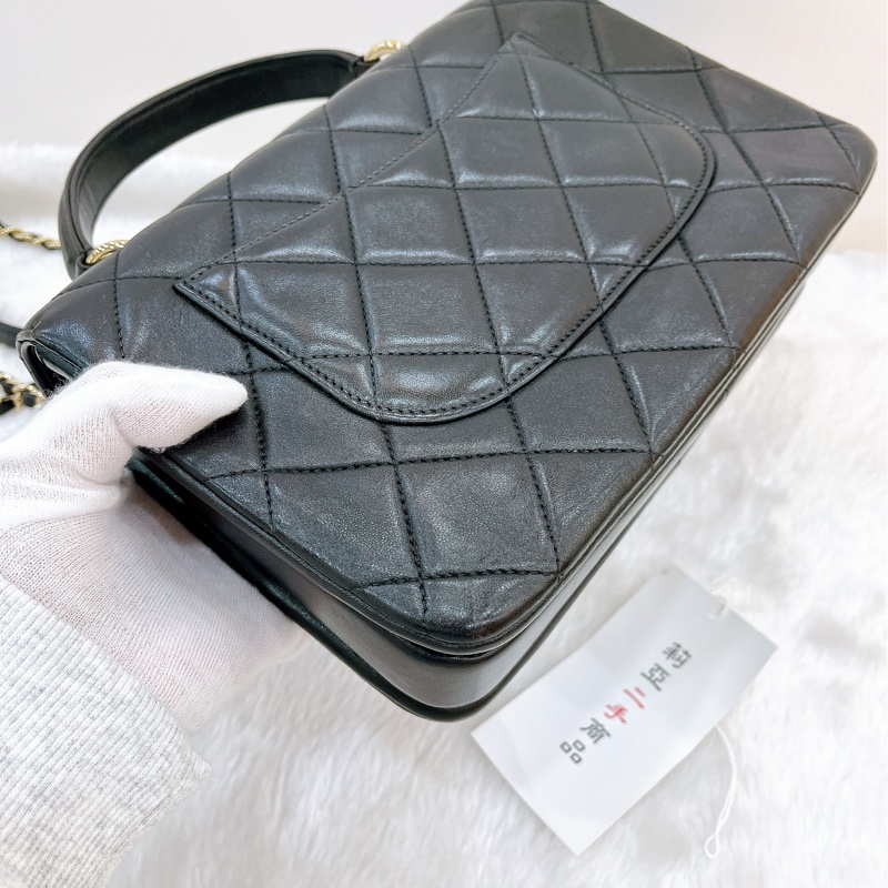 莉亞精品♡Chanel A92236 Trendy cc 手把斜背包 黑金 二手-14