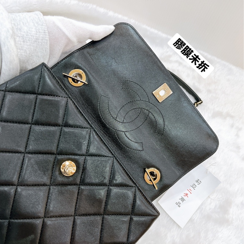 莉亞精品♡Chanel A92236 Trendy cc 手把斜背包 黑金 二手-20