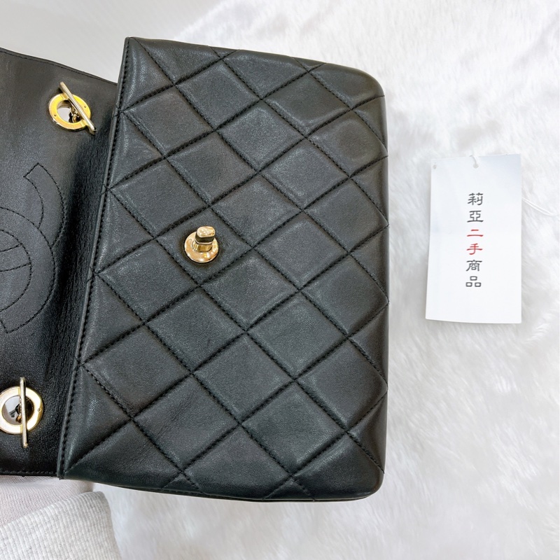 莉亞精品♡Chanel A92236 Trendy cc 手把斜背包 黑金 二手-21