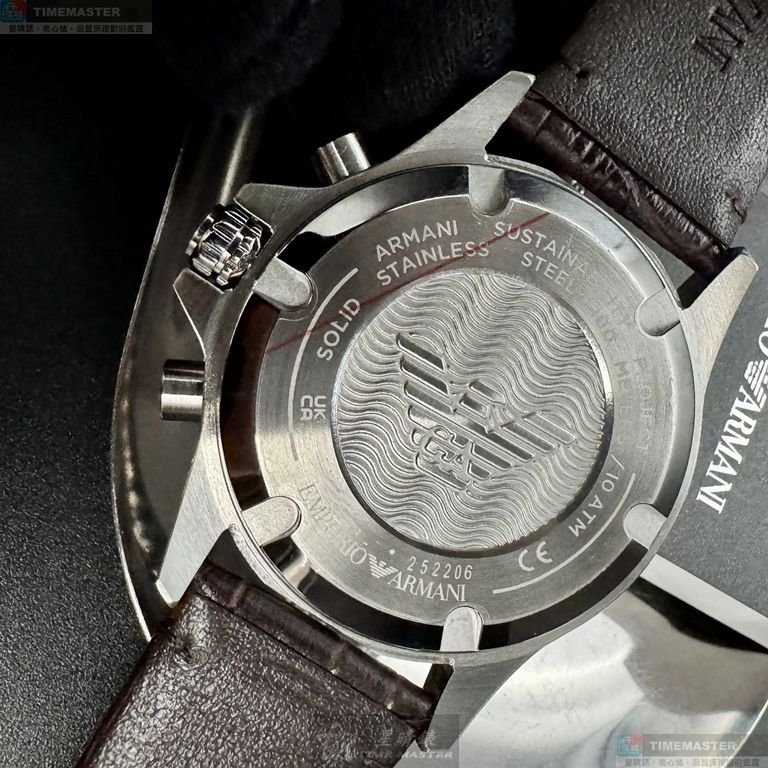 ARMANI手錶,編號AR00082,42mm古銅色錶殼,銀色錶帶款-3