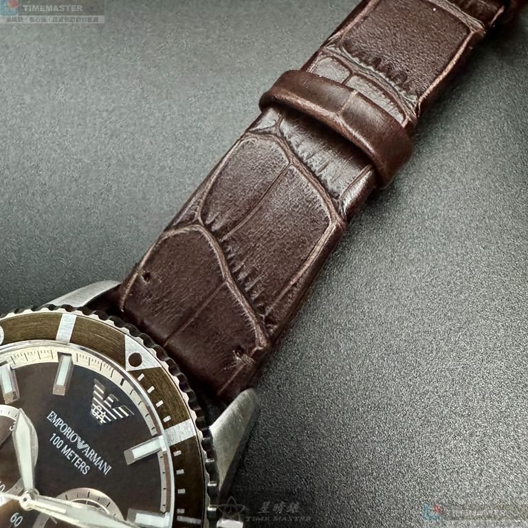 ARMANI手錶,編號AR00082,42mm古銅色錶殼,銀色錶帶款-7