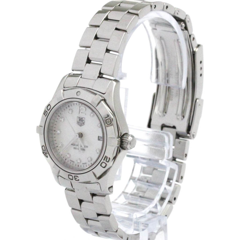 豪雅競潛系列鑽石珍珠母貝錶盤女士腕錶 WAF1415 拋光-1