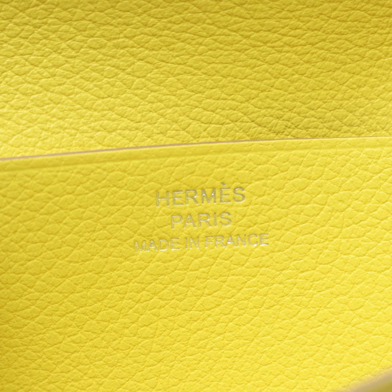 愛馬仕 MC2 Fleming 雙折皮夾 B Evercolor 皮革 Soufre 黃色 二手女士-3