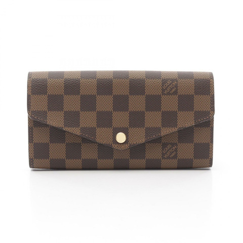 LOUIS VUITTON Portefeuille Sarah 雙折皮夾 N63209 Damier Ebene 二手女士 LV