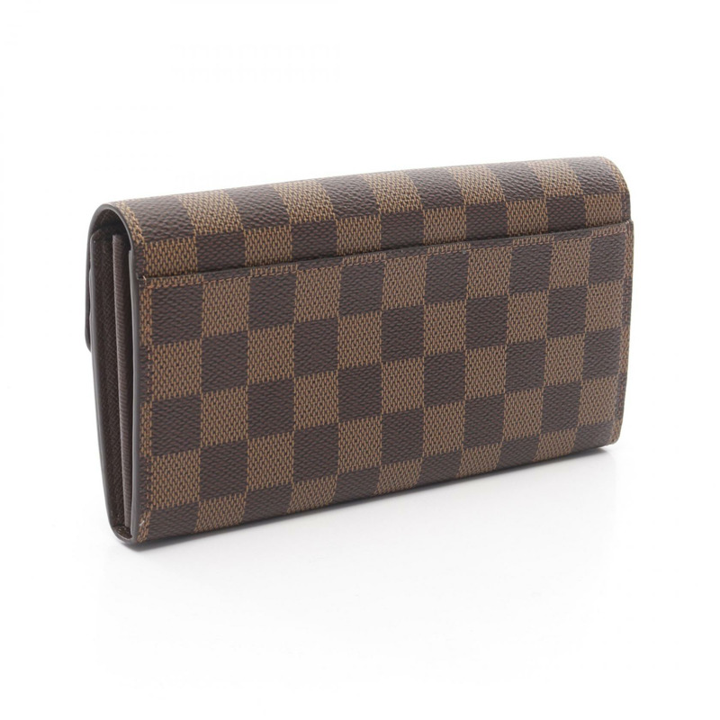LOUIS VUITTON Portefeuille Sarah 雙折皮夾 N63209 Damier Ebene 二手女士 LV-1