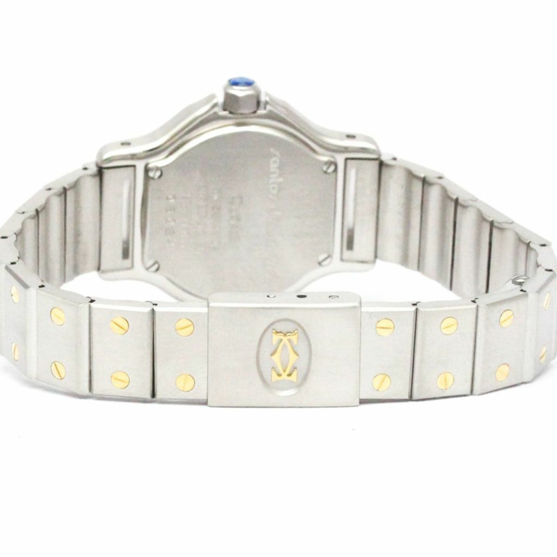 卡地亞 Santos 八角形 18K 金精鋼石英女錶 187903 拋光-4