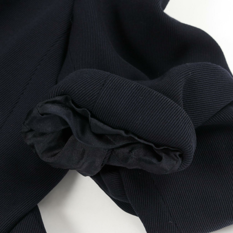 香奈兒 COCO 標誌連結剪裁夾克外套,羊毛真絲混紡,海軍藍,二手女款 #38 CC-5