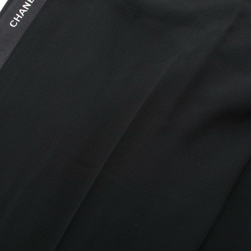 香奈兒 COCO 標誌紐扣羊毛黑色二手女褲 #38 CC-8