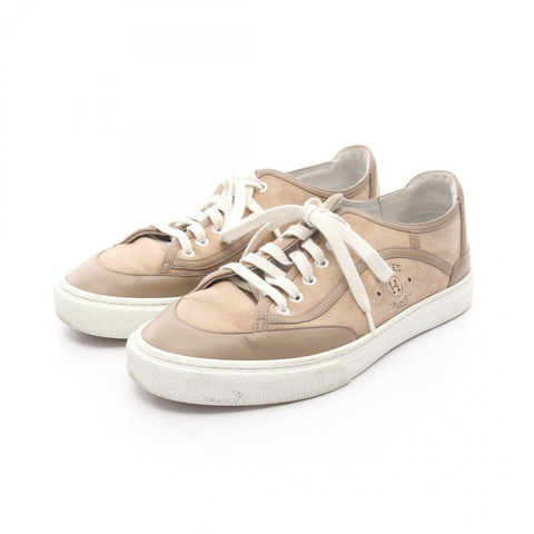 愛馬仕 (HERMES) 男士米色真皮運動鞋，二手，尺寸 41