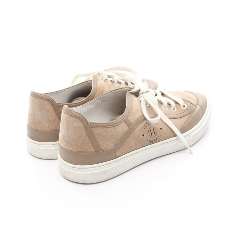 愛馬仕 (HERMES) 男士米色真皮運動鞋,二手,尺寸 41-1