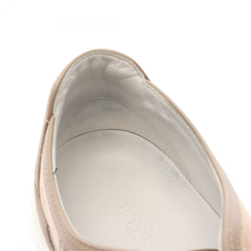 愛馬仕 (HERMES) 男士米色真皮運動鞋,二手,尺寸 41-9