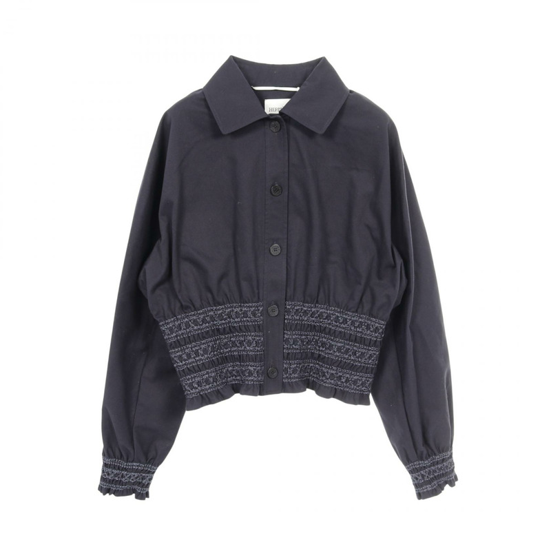 愛馬仕 (HERMES) 搭配跟罩衫 Terre 搭配跟罩衫 其他外套 5E0228DD 棉質 海軍藍 二手 女款-0