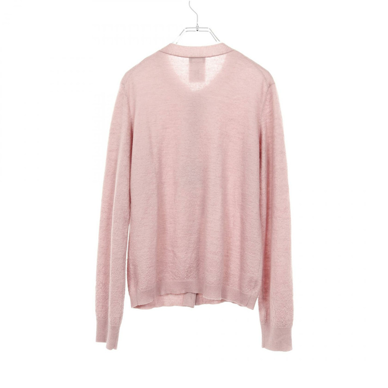 香奈兒 (CHANEL) CC Logo 珍珠紐扣開襟衫 P50018K06342 羊絨馬海毛 #42 粉紅色 二手-1