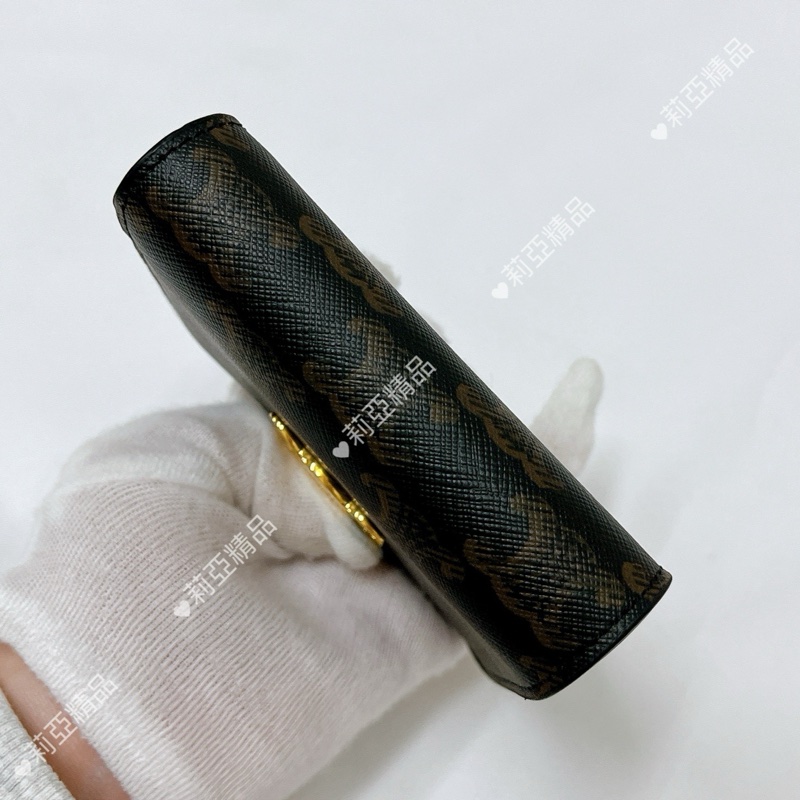 莉亞精品♡Celine 對開短夾 老花 二手-7