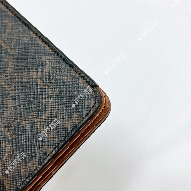 莉亞精品♡Celine 對開短夾 老花 二手-8