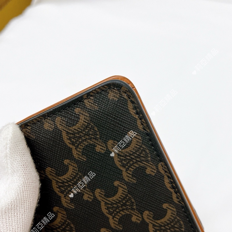 莉亞精品♡Celine 對開短夾 老花 二手-9